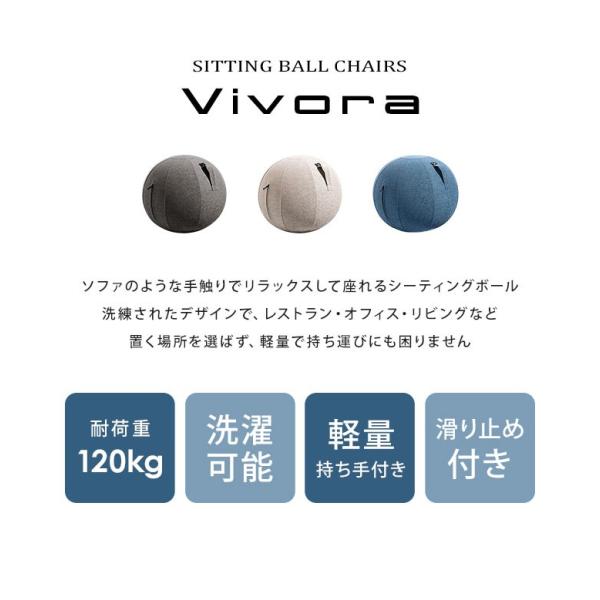シーティングボール 椅子 スポーツ バランスボール Vivora オシャレ ビボラ エクササイズグッズ Chenille ルーノ インテリア 姿勢矯正 軽量 Sitting Ball Vivora