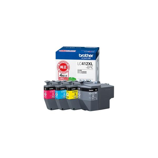 ブラザー インクカートリッジ 4色パック 大容量 LC412XL-4PK 1箱(4個