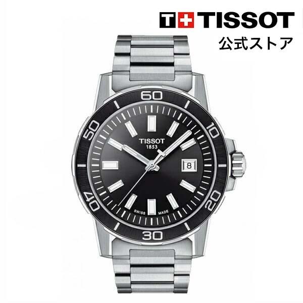ティソ 公式 メンズ 腕時計 TISSOT スーパースポーツ クォーツ ブラック文字盤 ブレスレット T1256101105100