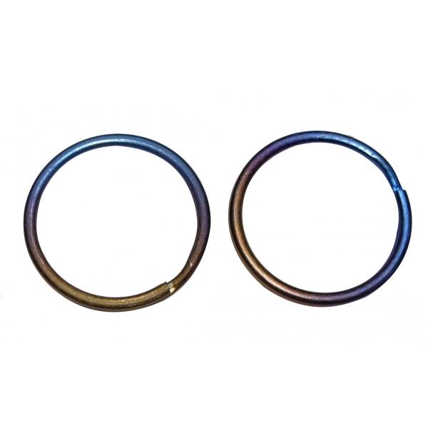 チタンリング 直径32mm  内径28mm φ2 陽極酸化 虹色に輝くリング 2個セット