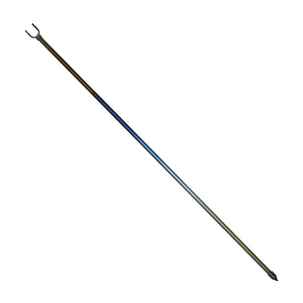 チタン サーフ竿立て  U型竿受け + チタンパイプ 陽極酸化虹色 110cm + 64チタン円錐砂浜刺　3個のパーツセット