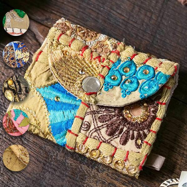 カンバディアポケット財布【WEB限定】 ／ 財布 パッチワーク ベージュ ブルー ブラウン チャコールグレー ピンク 小さめ ow