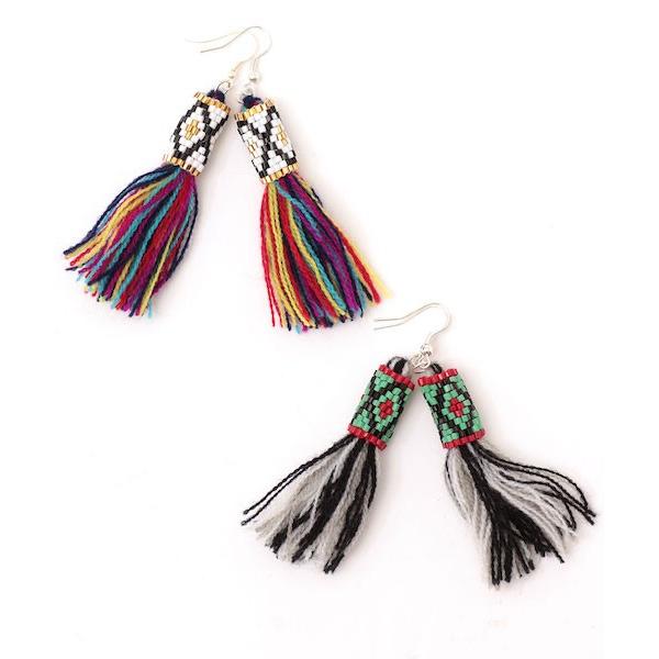 チチカカ（TITICACA） ビーズ巻きタッセルピアス zfwnbb8637 柄