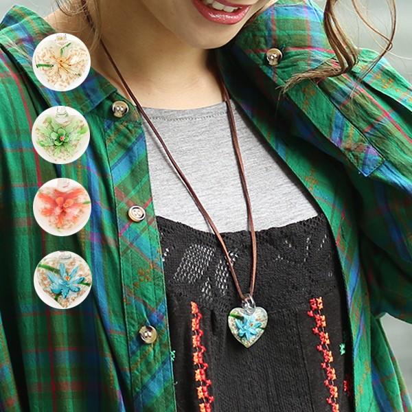 レディース ネックレス ペンダント ハート 花 フラワー ガラス キラキラ アクセサリー アクセ ハートフラワーガラスネックレス Zgwcbb8643 チチカカ Paypayモール店 通販 Paypayモール