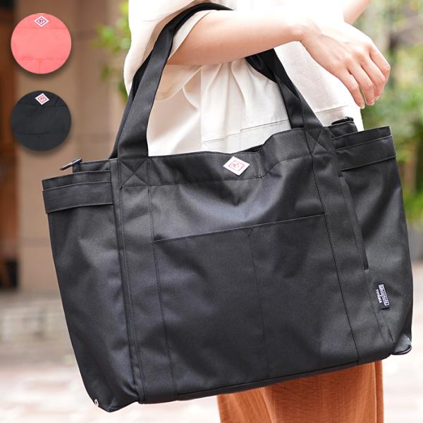 ROOTOTE コラボ ミディアムポケッツ ／ トートバッグ 撥水 軽量 無地 内側柄 バンダナ フラワー 多ポケット 外ポケット 大容量 A4OK スナップボタン 肩掛け