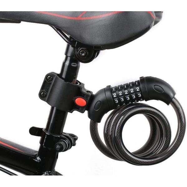 他サイト： ENGG バイク コンビネーションロック ダイヤルロック ワイヤーロック 自転車ロック 長1200/1500mm 横断面直径12mm 5桁の商品画像