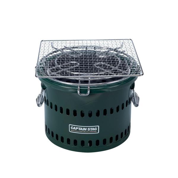 【商品名】　キャプテンスタッグ 炭焼き名人万能七輪(水冷式) M-6482 外径280×高さ210mm 【商品説明】　・その他:セット内容:本体×1・バーベキュー網(275×275mm)×1・ゴトク×1・目皿×1・サイズ(約):外径280×...