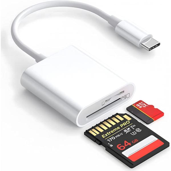 セール JNH SDカードリーダー USB 3.2 Gen 1 UHS-I DDR200モード Type-C OTG対応 5Gbps 190MB/ｓ 2-in-1 SDXC microSDXCカードリーダー 翌日配達 1年保証