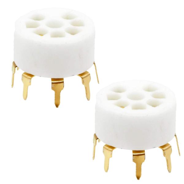 【商品名】　オーディオファン 真空管用 セラミックソケット 金メッキ GZC7-Y-B-G 2点セット 【商品説明】　・6Z4 EC92 EAA91 オーディオ真空管アンプ・7ピンのセラミック真空管ソケット・●製品内容 真空管ソケット GZ...