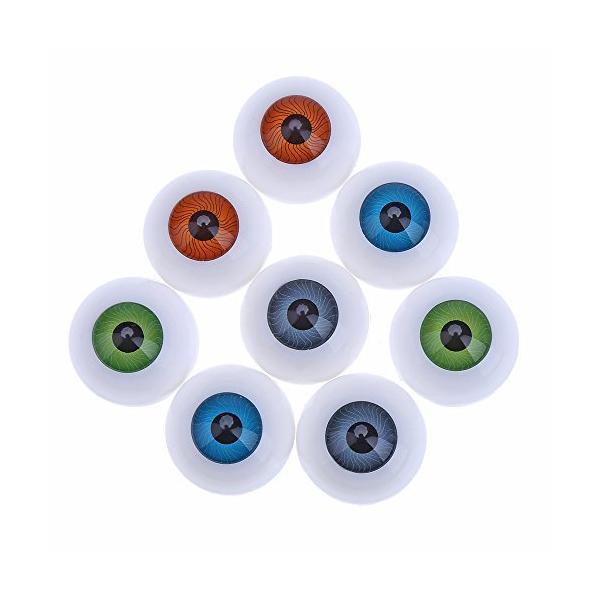【商品名】　CCINEE ドール目 ドールアイ ラウンド形 半円立体 人形眼 目玉 操り人形 ハンドメイド人形修理に 26mm 4色 8個セット 【商品説明】　・【サイズ】26mm・【セット】8個セットです。緑ｘ2、青いｘ2、グレーｘ2、茶...