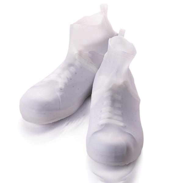 【商品名】　Ｒａｐｌｕ 雑誌掲載モデル シューズカバー 防水 レインシューズカバー 靴カバー 白 M 【商品説明】　・しゅーずかばー 【靴のサイズと異なります】使用する靴のつま先から踵までの長さを測ってサイズ表よりお選びください。雪上・氷上...