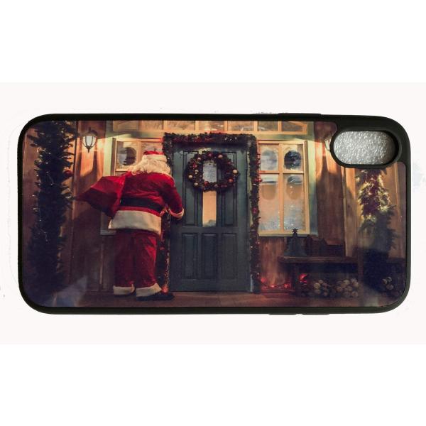 i PhoneXs max クリスマス オリジナルケースサンタクロース強化ガラス＆タッチペン付き359-2-03