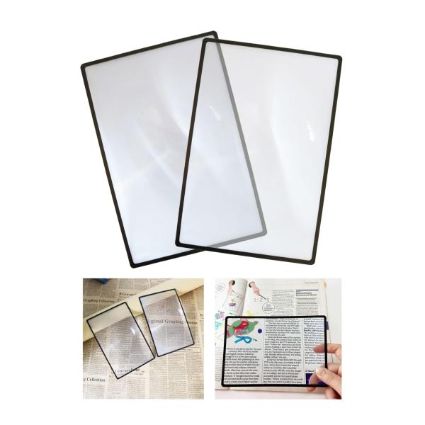 【商品説明】　・【サイズ】約18cmx12cm　B6サイズ（182x128mm）より少し小さめのサイズです・【レンズ倍率】3倍・【携帯便利】2枚入の拡大鏡 B6超薄型・【材質】透明PVC・【特徴】薄型かつ軽量で、携帯しやすいカード型の拡大シ...