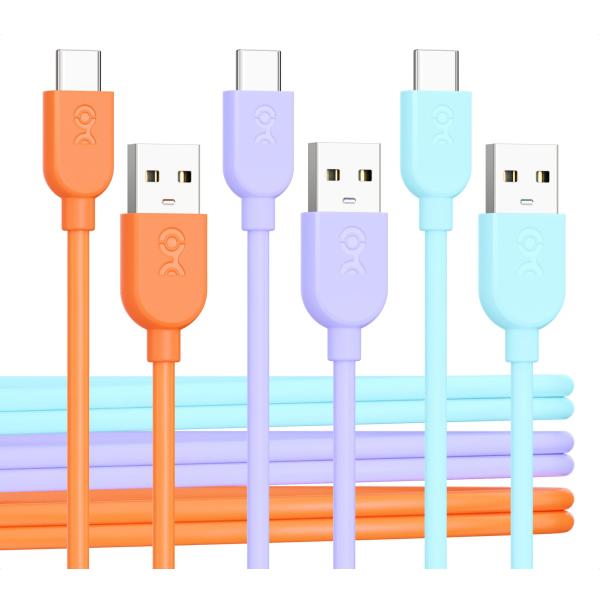 Cable Matters 3本セット USB C USB A 変換ケーブル 0.3m/1ft 柔らかい USB C A 変換ケーブル 3A