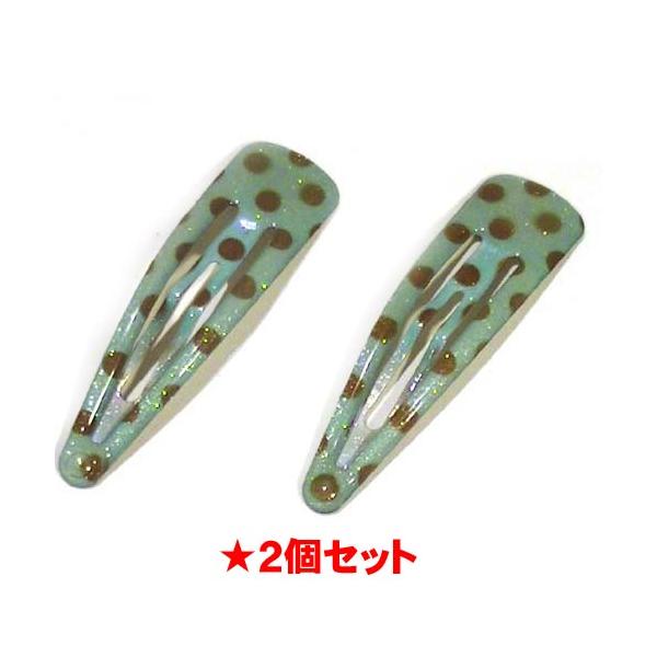 水玉　スリーピン　２個 グリーン 1114-29