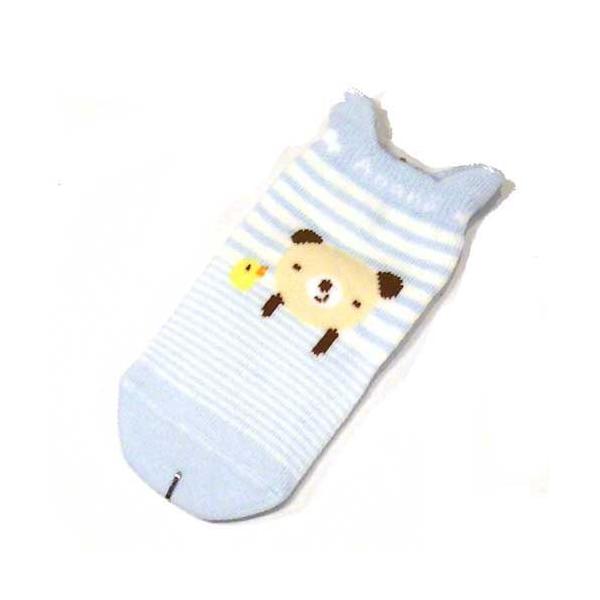 防寒や冷房対策など1 年間通して使えて便利なソックスです。両手でサイドの耳をひっぱると楽に履けます。足裏にはかわいいくまさんの滑り止めが付いています。■足のサイズ ９〜１１cm■商品素材綿、アクリル、ナイロン、ポリウレタン■日本製【モン・ス...
