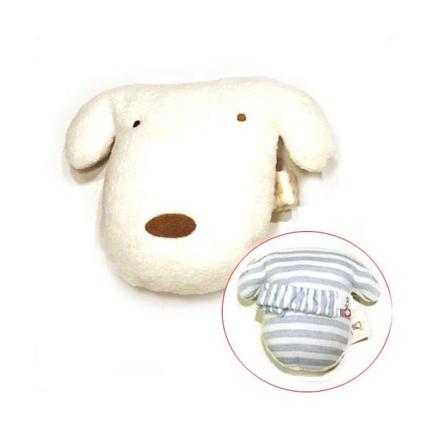 やわらかな肌触りと吸水性にも優れたこだわりの今治タオル生地のだっこまくらです。表はタオル地のＰｏｎちゃん顔型、ウラはボーダーのガーゼ生地の組み合わせ。赤ちゃんの肌にやさしい今治タオル素材です。ウラのゴム入りベルトを腕に通し、ふんわりPoｎち...