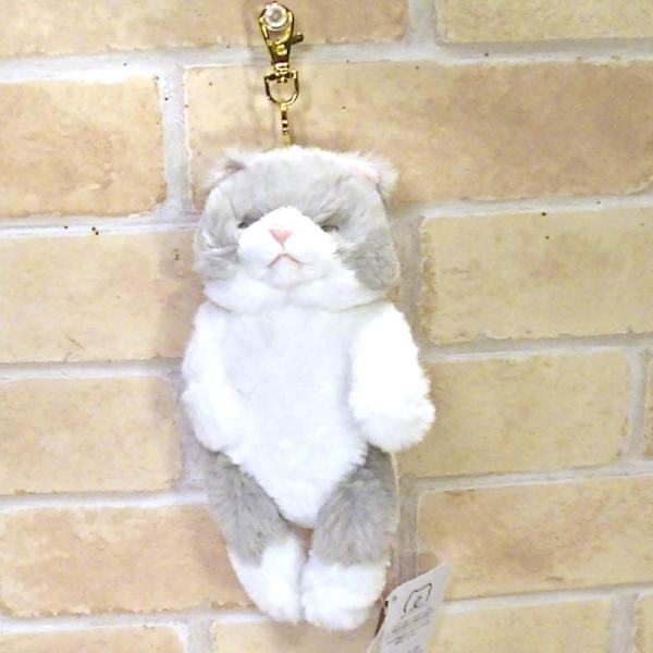 ひざねこすやすや キーチェーン キーホルダー：グレー 2429-12