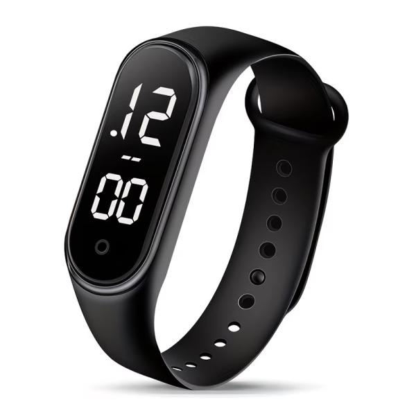 【1個】メンズ ファッション イージー グラフィック 数字 12 時間 カレンダー シリコン ストラップ デジタルウォッチ カップル 学生 男女