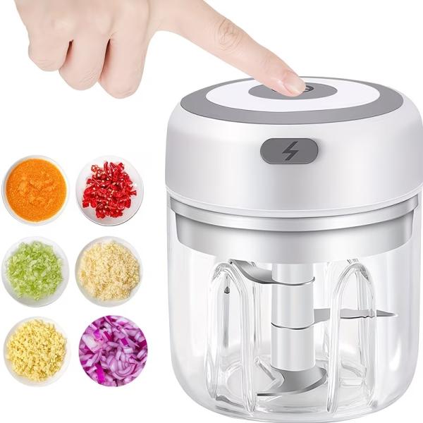電動ミニフードプロセッサー ワイヤレスガーリックチョッパー 肉 野菜 カッター ポータブル コードレス ミンサー フードスライサー usb給電