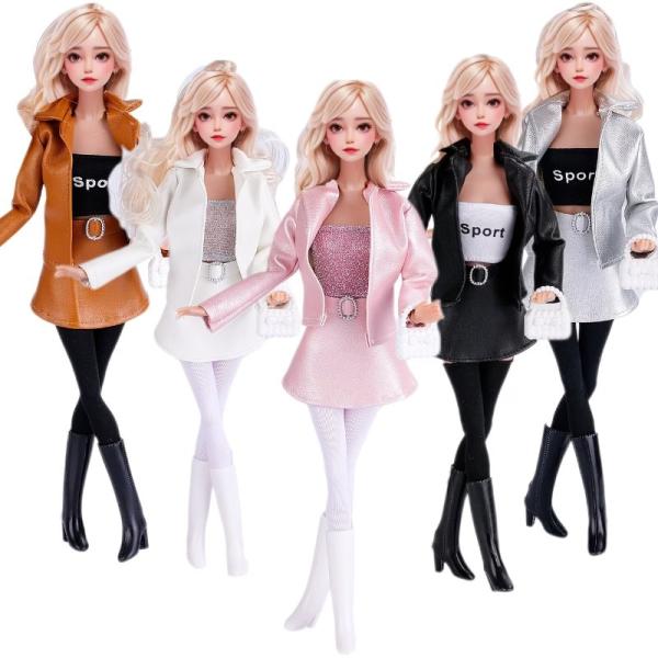 人形用ファッショナブルなシャツ、トップス、パンツ、靴のセット。パーティーにぴったりのモダンなドレス。サイズ：29.(人形除く)人形の服装に