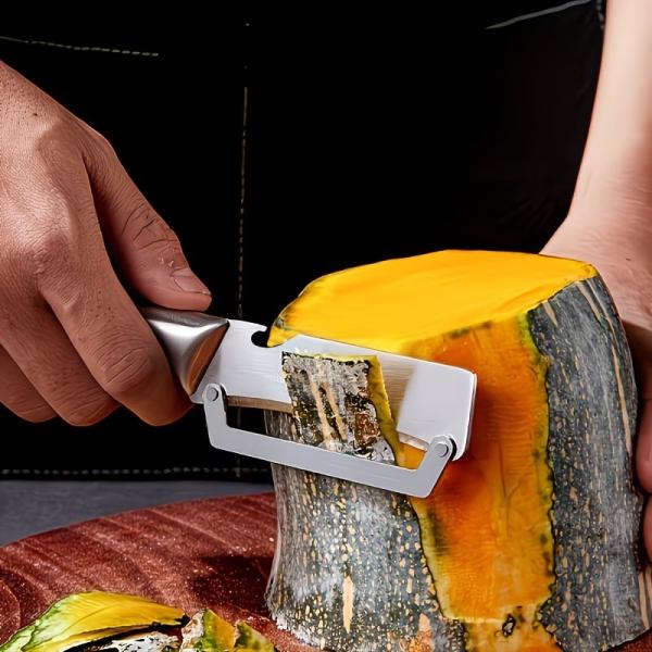 人間工学に基づいたハンドル付きヘビーデューティステンレス製野菜ピーラー1個 - カボチャ、ニンジン、ジャガイモ用の厚い刃 | 食品安全で耐久性のあ