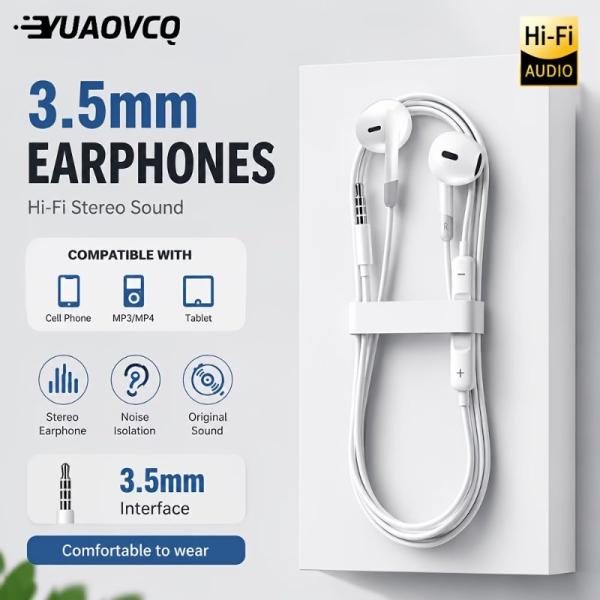 3.5mmジャック インイヤーヘッドホン 有線 インイヤーイヤホン スマホ有線ヘッドホン 音声通話 ノイズリダクション 高音質ステレオ