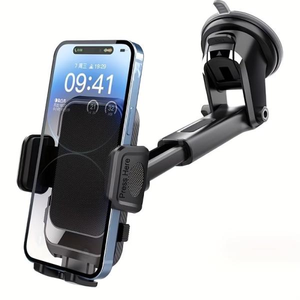 360度回転ダッシュボードマウント 270度スイベルヘッド付き ソフトPVC製 車載スマホホルダー - 2-in-1 スマートフォンブラケット 車載ナ