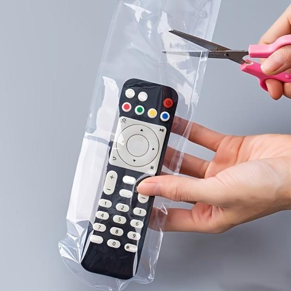 透明熱収縮袋 10枚 - テレビリモコン用防塵スリーブ、高耐久プラスチックフィルムシール、携帯用収納・運搬、電子機器保護、フィット設計