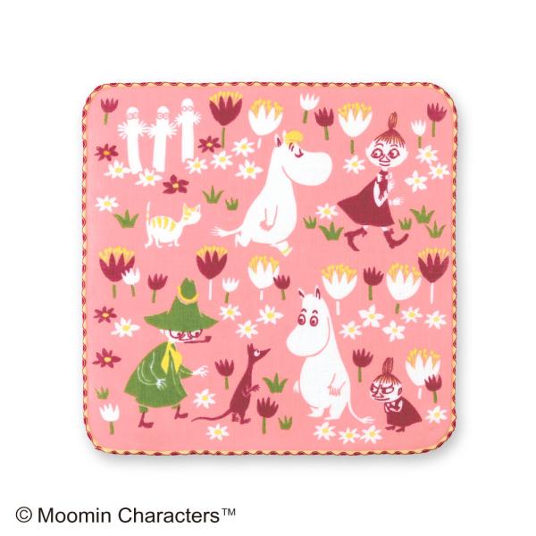 ムーミンガーゼパイルハンカチ ムーミンフレンズ お散歩 moomin 綿100％ タオル地 日本製 ギフト 内祝 粗品 贈り物 母の日 プレゼント