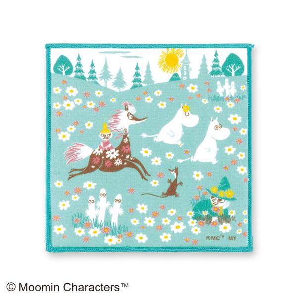 ムーミンミニハンカチーフ かけっこ moomin 綿100％ タオル地 日本製 ギフト 内祝 粗品 贈り物 母の日 プレゼント