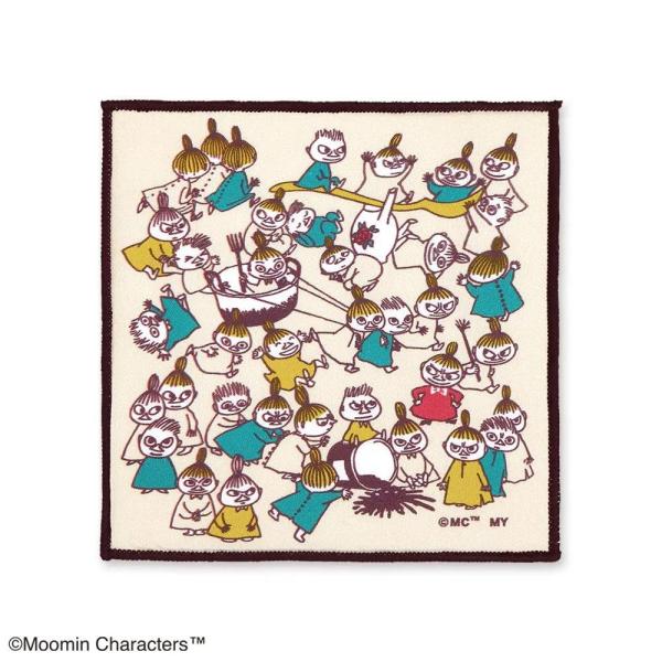 ムーミンミニハンカチーフ 大騒ぎ moomin 綿100％ タオル地 日本製 ギフト 内祝 粗品 贈り物 母の日 プレゼント