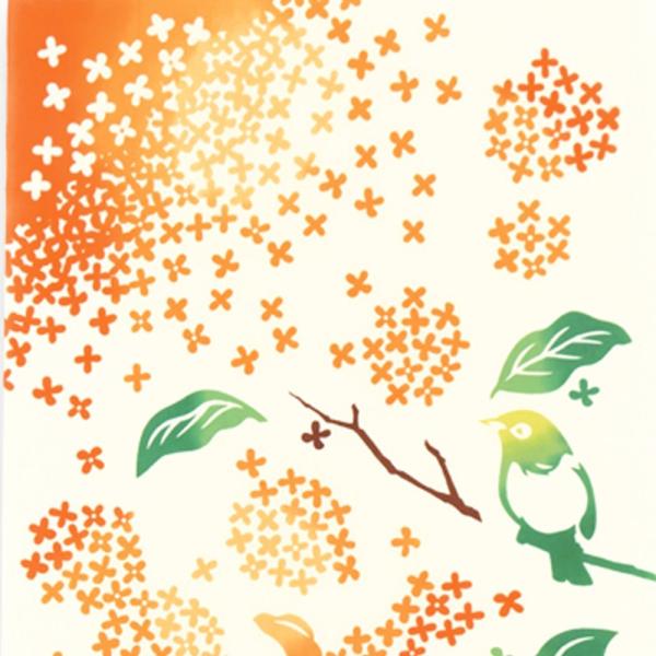 kenema 注染手ぬぐい 目白金木犀 秋の花圃 手拭い 手拭い 和柄 コットン 日本製 ギフト 内祝 粗品 贈り物 お祝い 母の日 プレゼント