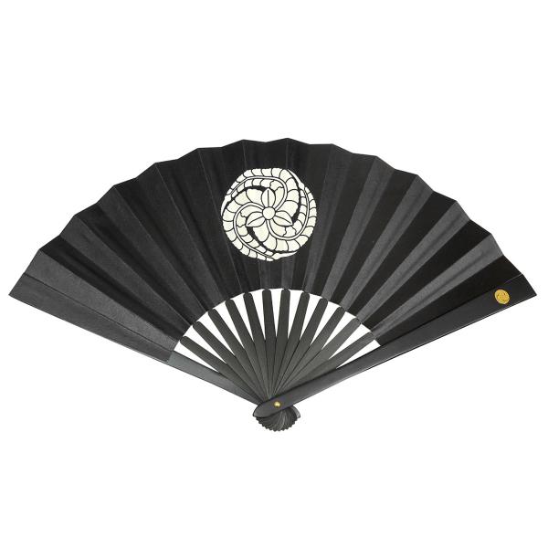鉄扇 護身用 8寸 黒田官兵衛・金家紋入 尾形刀剣 扇子 武道用 うちわ