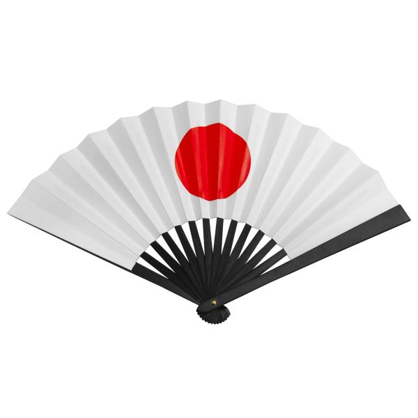 鉄扇 護身用 8寸 白地・赤日の丸 尾形刀剣 扇子 武道用 うちわ