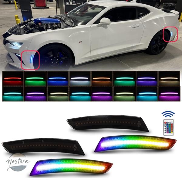 並行輸入品 カマロ シボレー フェンダー カスタムパーツ アクセサリー キャデラック cts ats フロント リア フローイング rgb led サイド マー