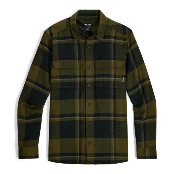 OUTDOOR RESEARCH アウトドアリサーチ Men's Feedback Flannel Twill Shirt フィードバックツイルシャツ Dark Olive Plaid ダークオリーブ