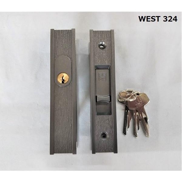 引戸用 玄関 引違戸錠 万能取替錠 WEST 324 ブロンズ (旧CL-770 引戸用 玄関 引違戸錠 万能取替錠 WEST 324 ブロンズ (旧CL-770
