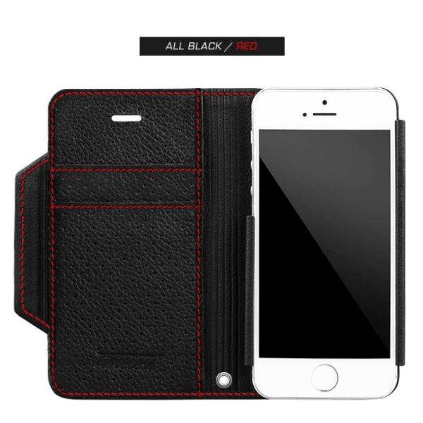 Iphonese ケース 本革 手帳型 レザー カバー Iphone 5s 高級 革 ケース アイフォンse アイフォン 5s マグネット シンプル パンチング 黒黒x赤 Buyee Buyee 日本の通販商品 オークションの代理入札 代理購入
