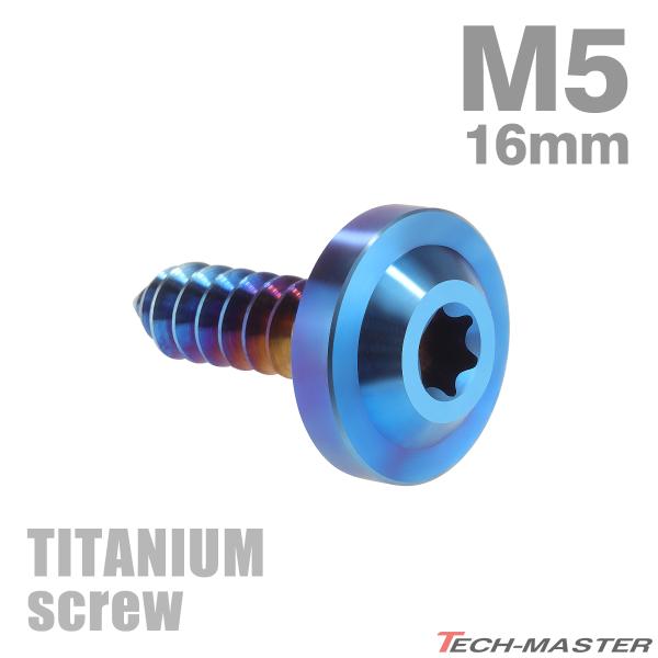 チタンネジ M5×16mm タッピングビス トルクス穴付き 焼きチタンカラー 1個 JA094