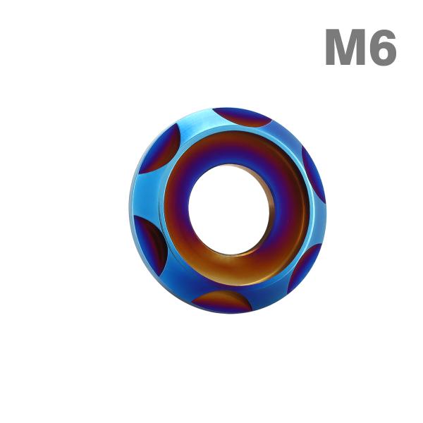 チタンワッシャー M6 外径14mm 枠径11mm フジツボ型ワッシャー 焼きチタンカラー JA1668