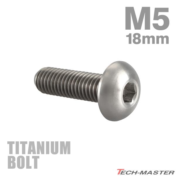 チタンボルト M5×18mm P0.8 トラスヘッド 六角穴付き シルバー 1個 JA2651