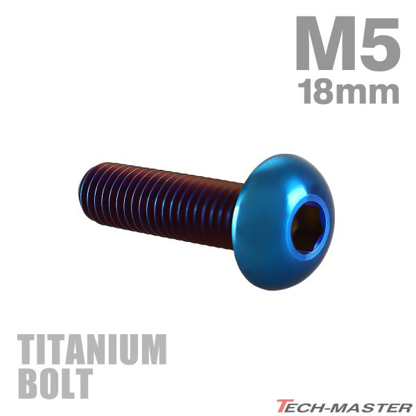チタンボルト M5×18mm P0.8 トラスヘッド 六角穴付き 焼きチタンカラー 1個 JA2655