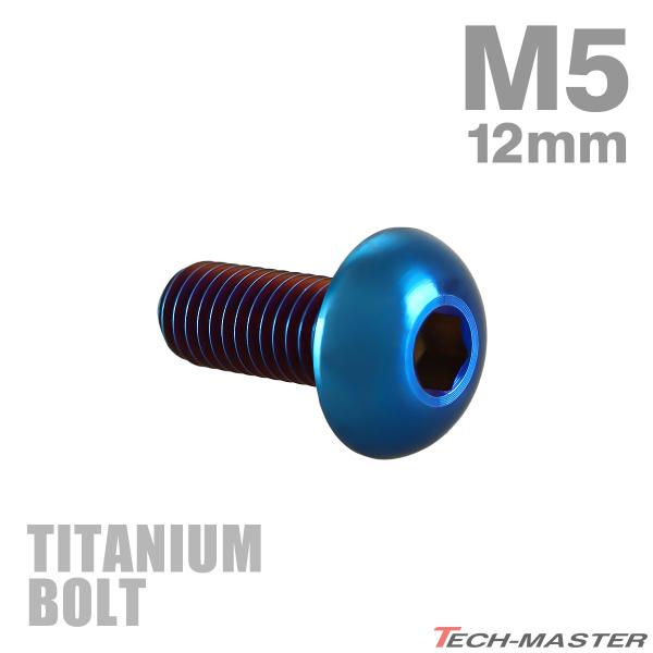 チタンボルト M5×12mm P0.8 トラスヘッド 六角穴付き 焼きチタンカラー 1個 JA593