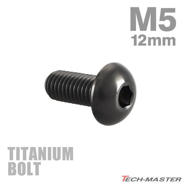 チタンボルト M5×12mm P0.8 トラスヘッド 六角穴付き ブラック 1個 JA594