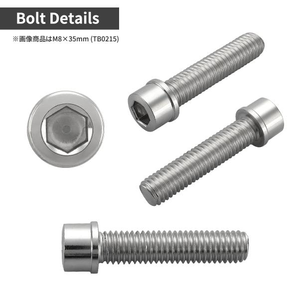 �X�e�����X�{���g M8�~40mm P1.25 �X�����w�b�h �L���b�v�{���g �V���o�[�J���[ TB0216 ���i�摜1