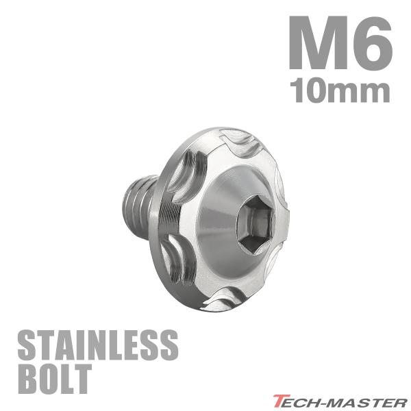 ステンレスボルト M6×10mm P1.0 ボタンボルト スノーヘッド シルバーカラー TR0260