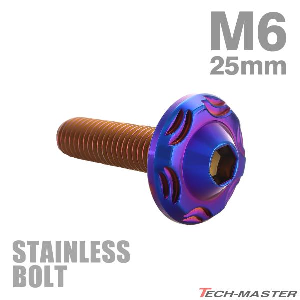 ステンレスボルト M6×25mm P1.0 ボタンボルト スノーヘッド 焼きチタンカラー TR0292