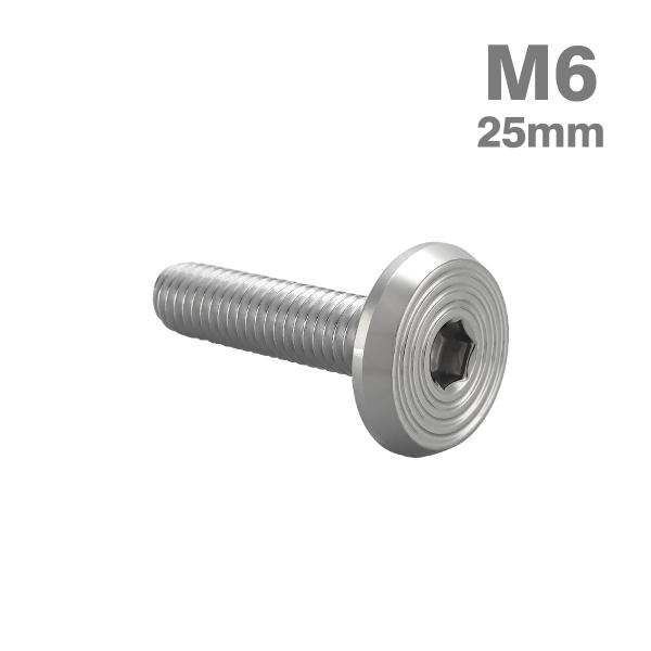 ステンレスボルト M6×25mm P1.0 シェルヘッド フラット シルバーカラー TR0772
