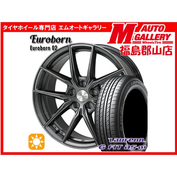 郡山 新品 オールシーズンホイールセット1台分 ユーロボーン02 16x7.0J+40 5H120 GM ラウフェンLH42 205/55R16 91V BMW